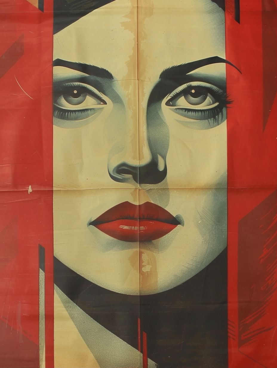 Vintage Noir Graphic Portrait - Image 1