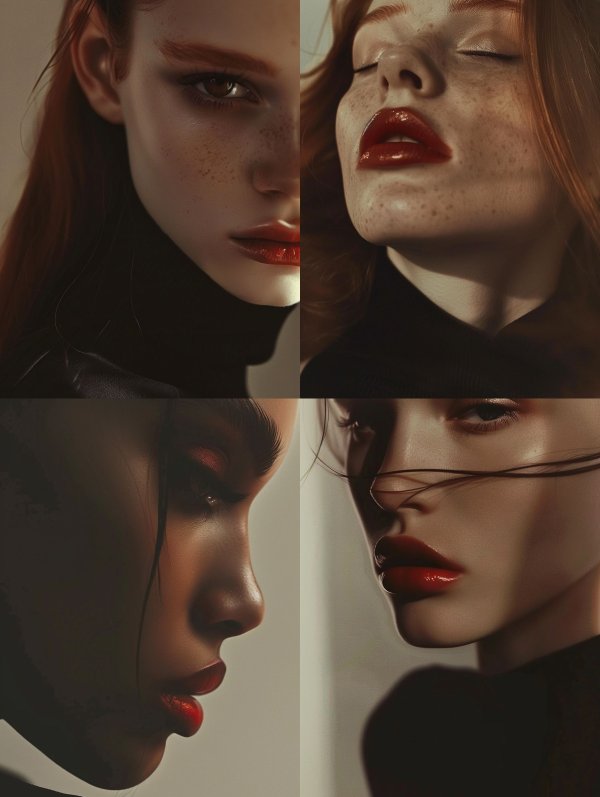 Crimson Lips Cinematic Portraiture