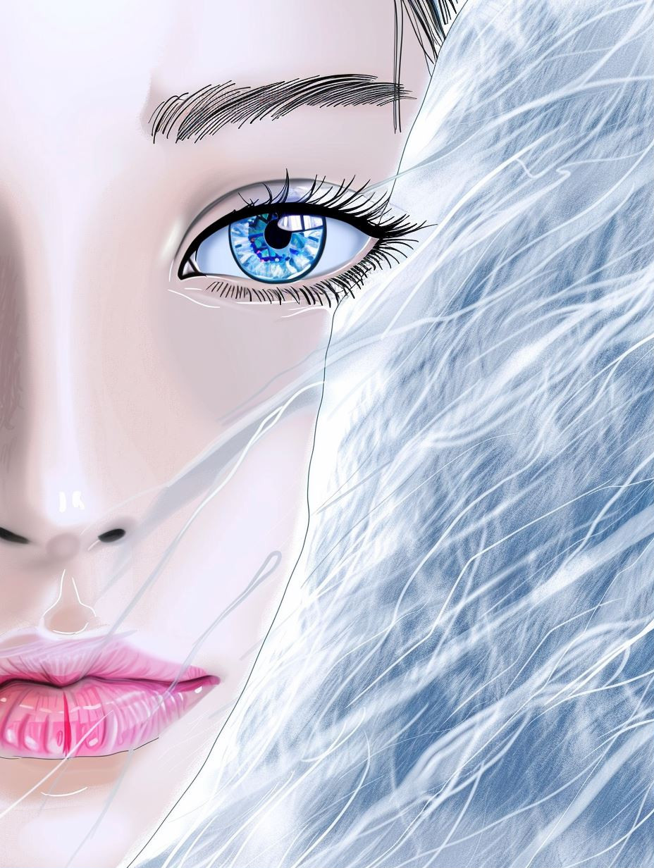 Frozen Gaze: A Study in Blue - Image 1
