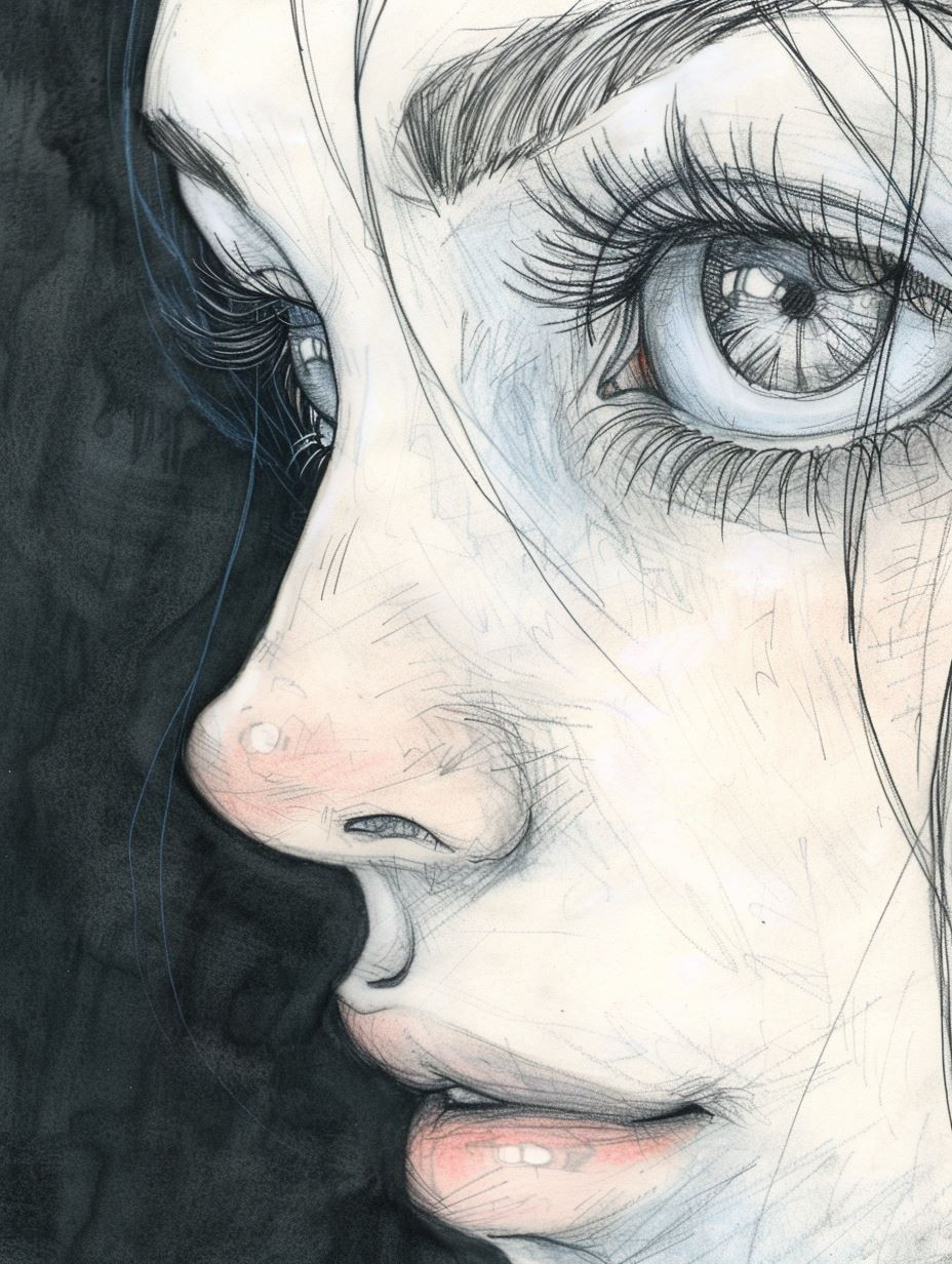 Ethereal Gaze Sketch Art - Image 2