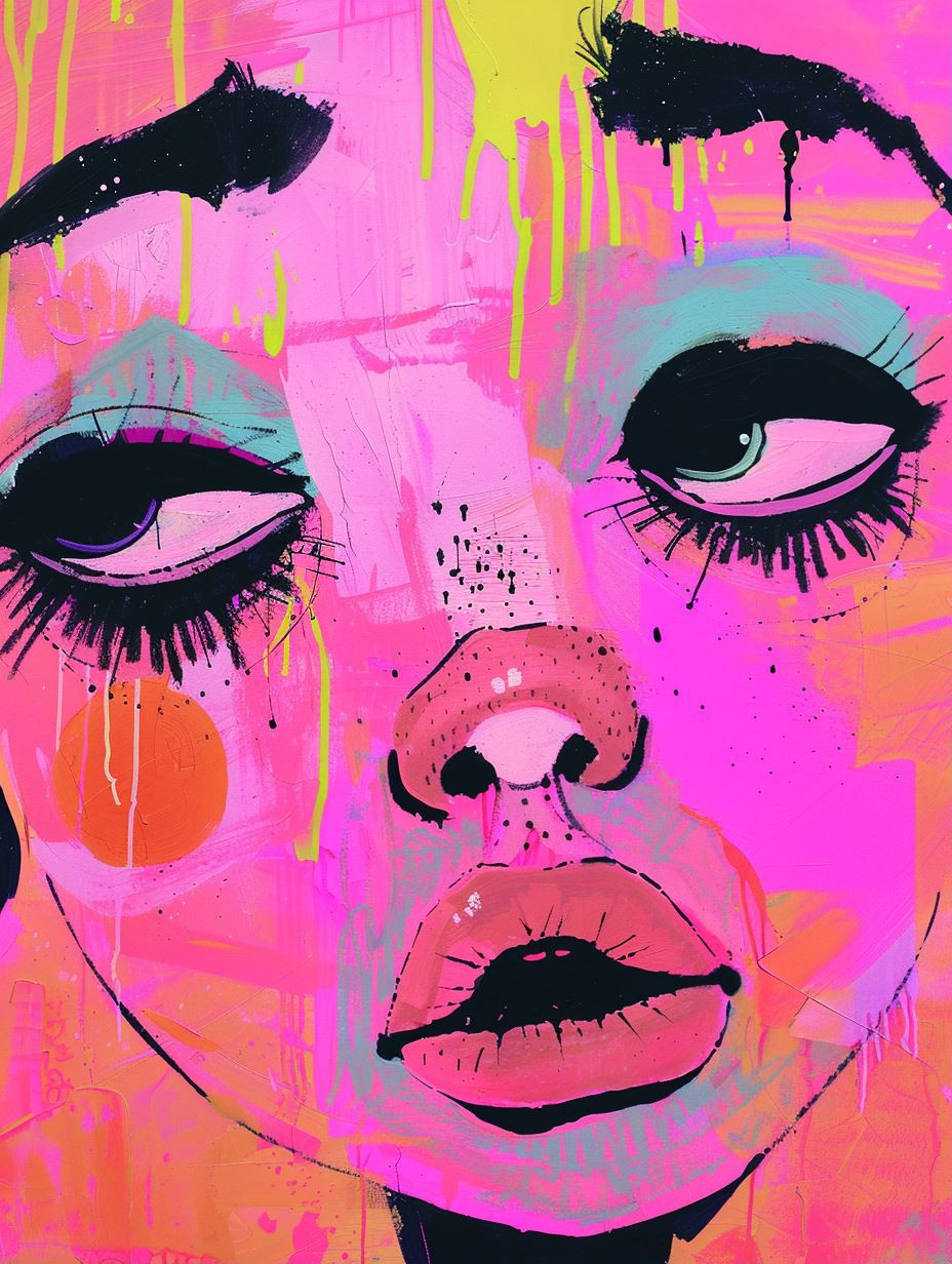 Neon Dreams: A Pop Art Portrait Study - Image 1