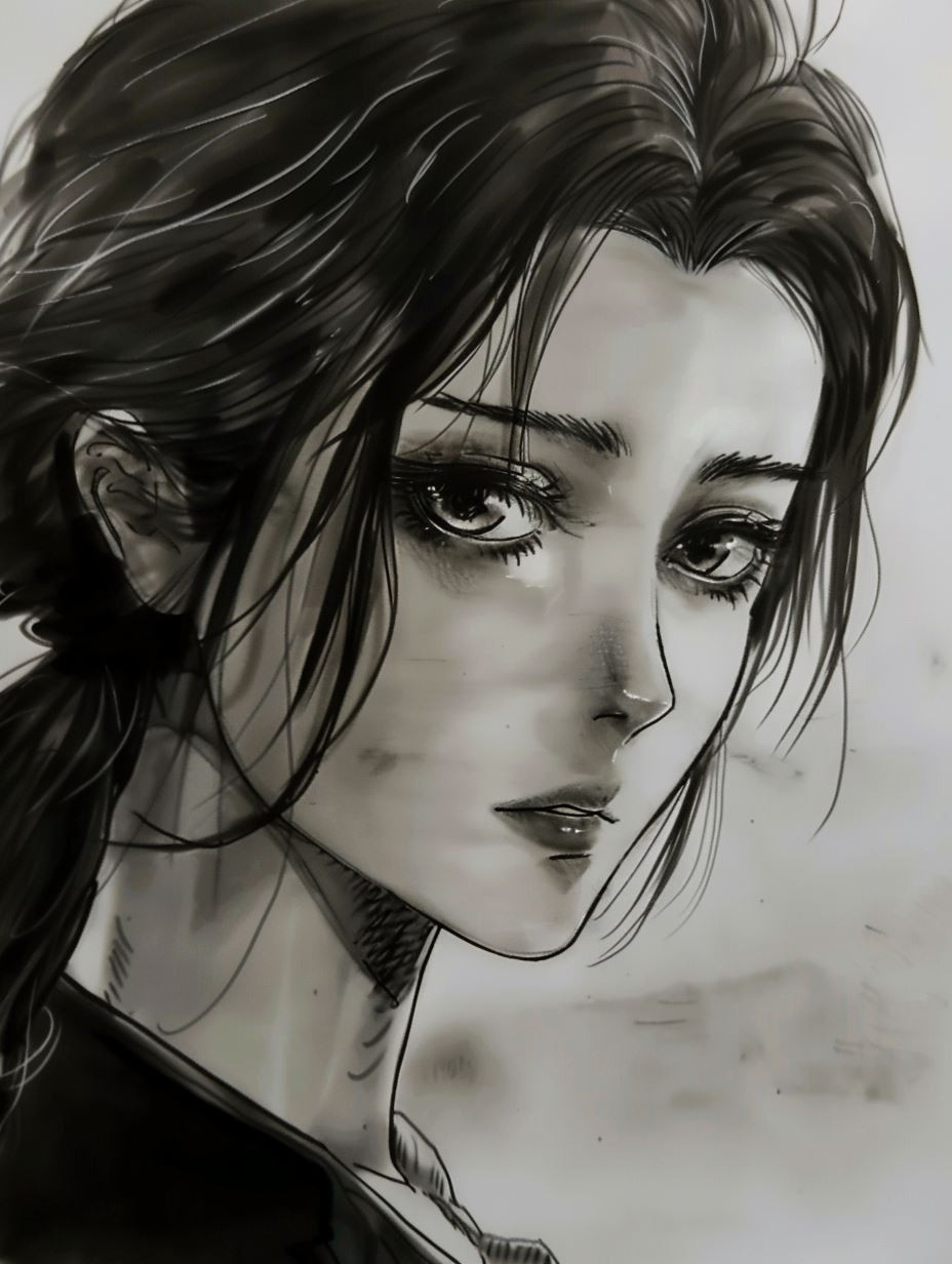 Shadows of Elegance: Dark Anime Portraits - Image 1