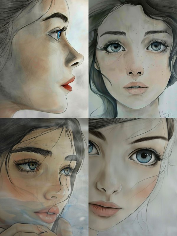 Ethereal Gazes: A Study of Feminine Beauty