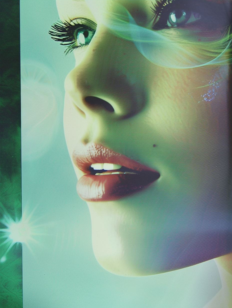 Ethereal Teal Glitch Portrait - Image 4