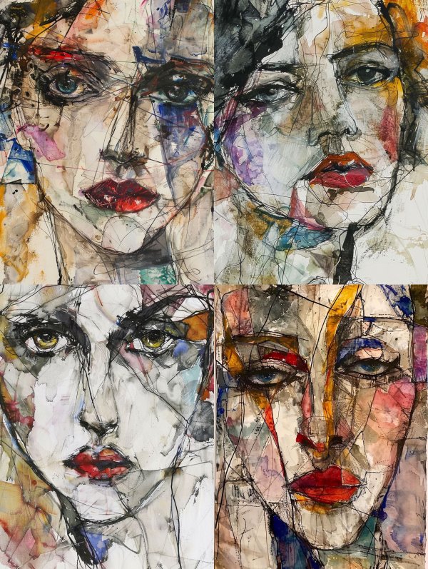 Fragmented Souls in Watercolor