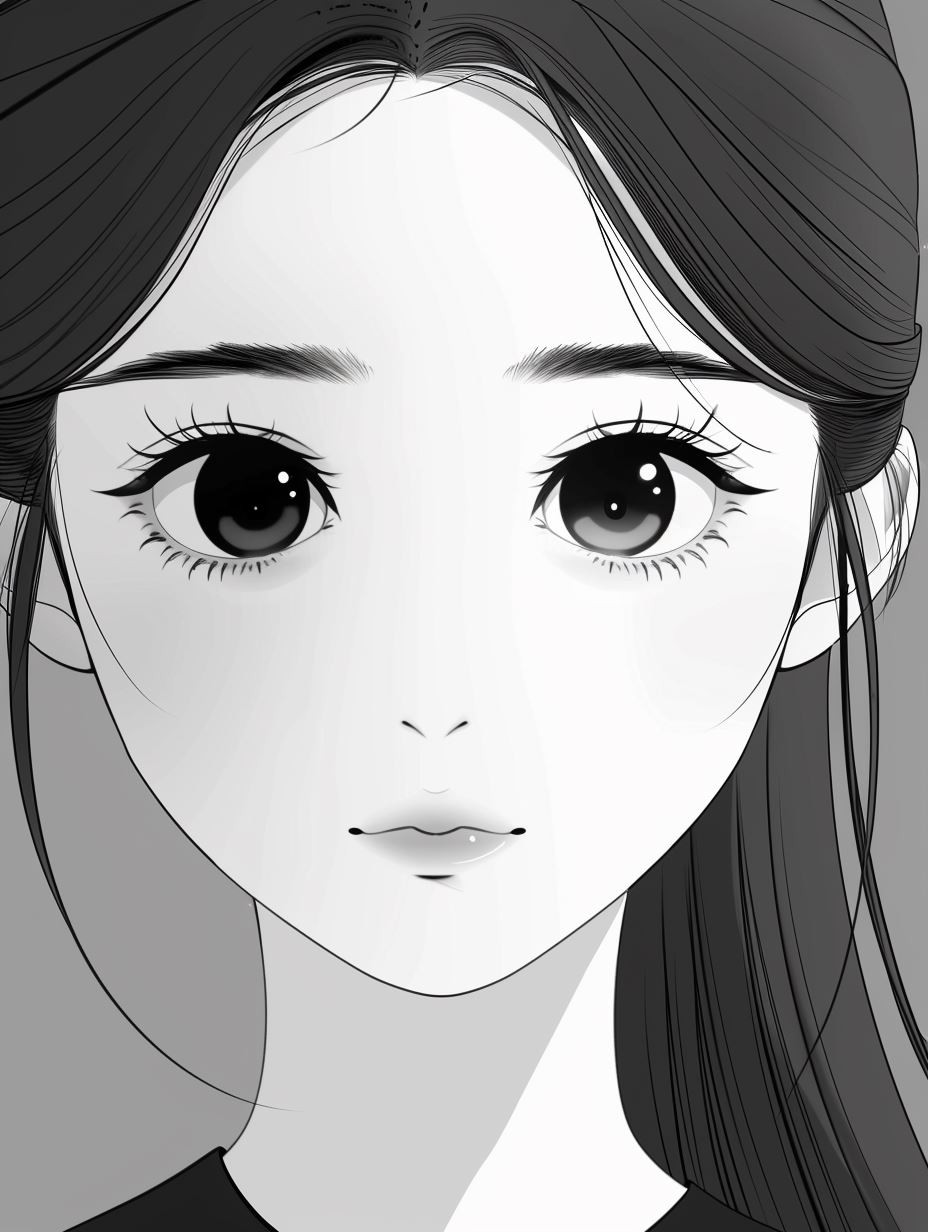 Monochrome Minimalist Anime Portraits - Image 3