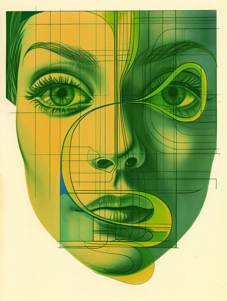 Geometric Surrealist Portrait Study - Image 1