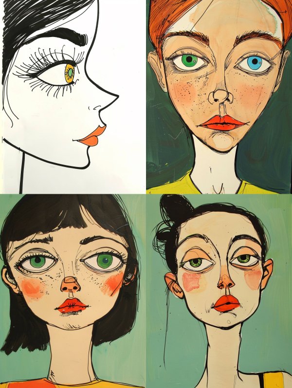 Whimsical Modernist Portrait Studies