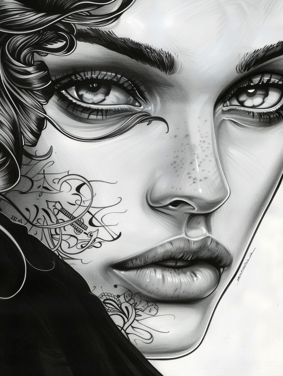 Ethereal Ink Portrait of Grace - Image 2