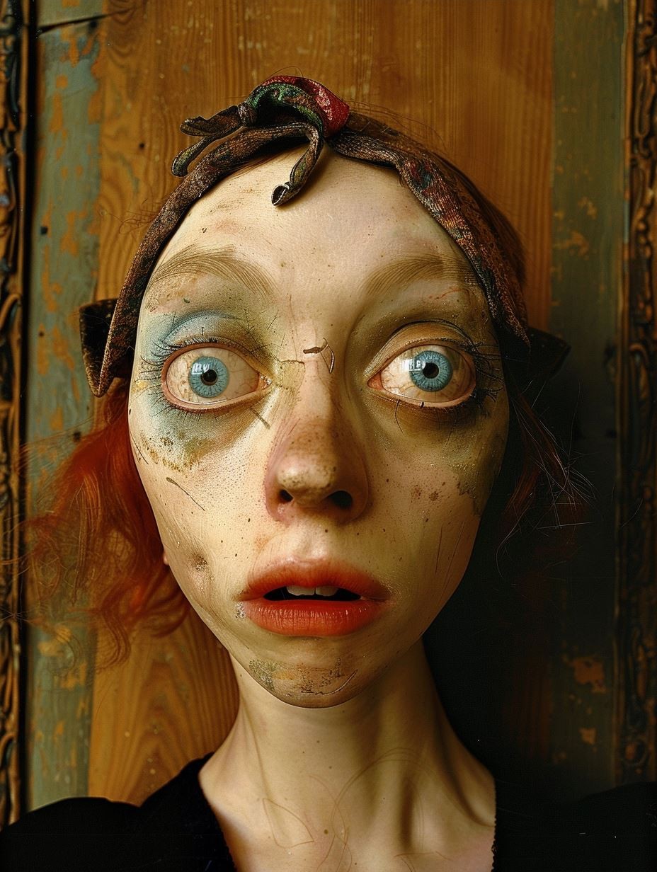 Fractured Porcelain Soul Portrait - Image 3
