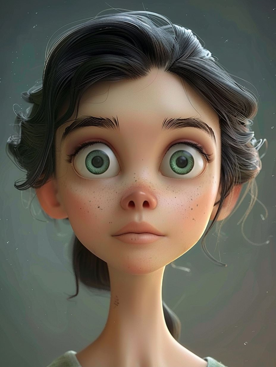 Whimsical Digital Portraits of Stylized Girls - Image 1