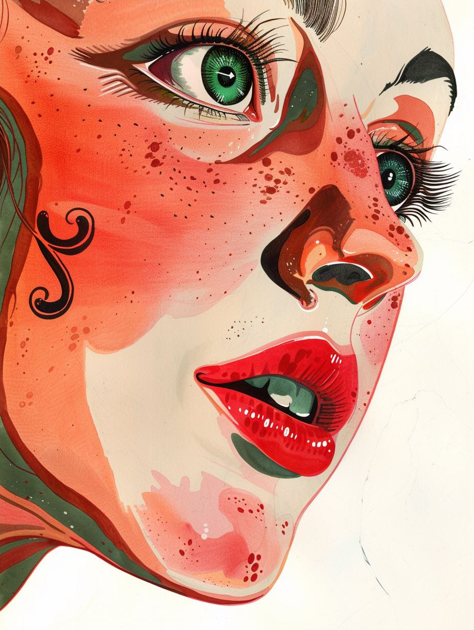 Vintage Surrealist Portrait Study - Image 4
