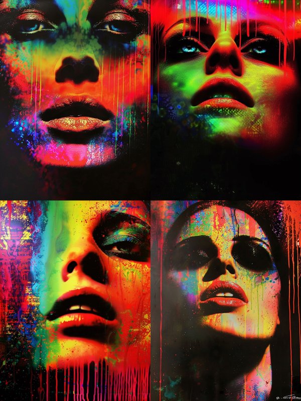 Neon Visions: A Quadtych of Color