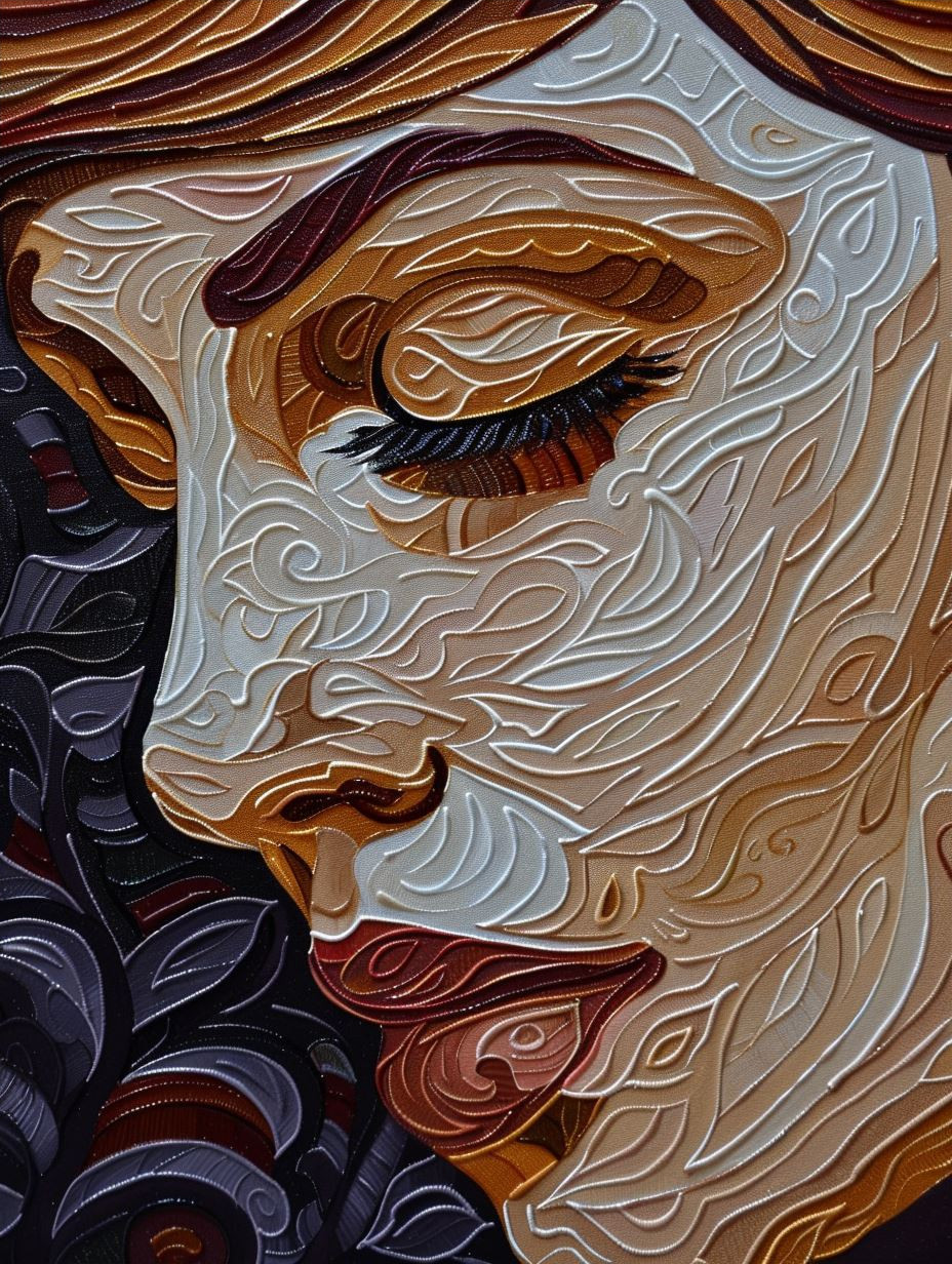 Textured Earth Tone Portrait - Image 4