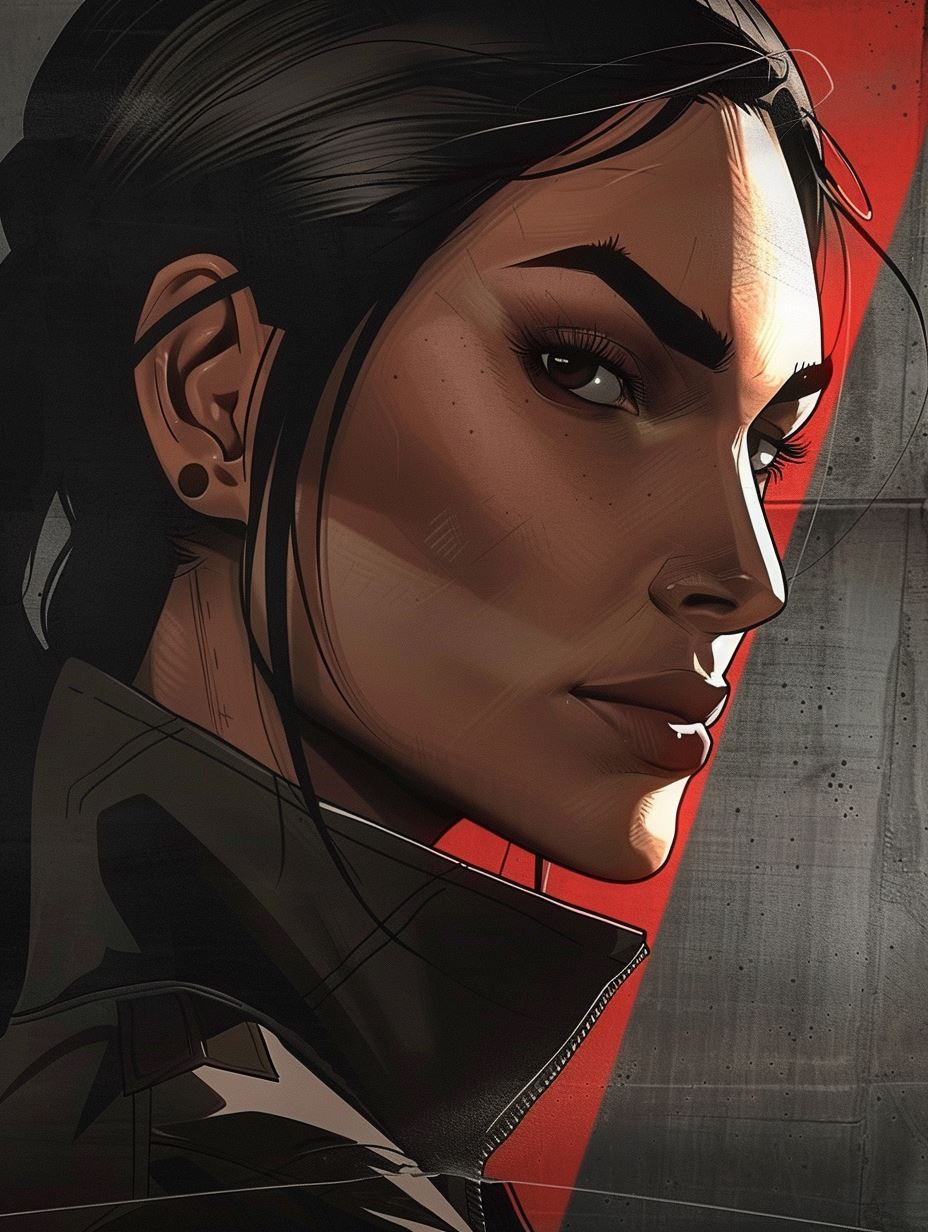 Cyberpunk Edge Noir Portrait - Image 1