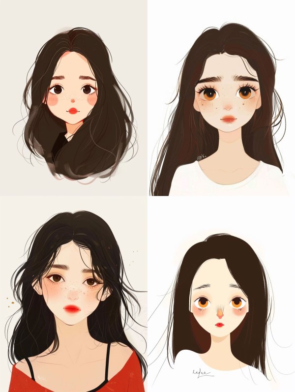 Soft Minimalist Anime Portraits