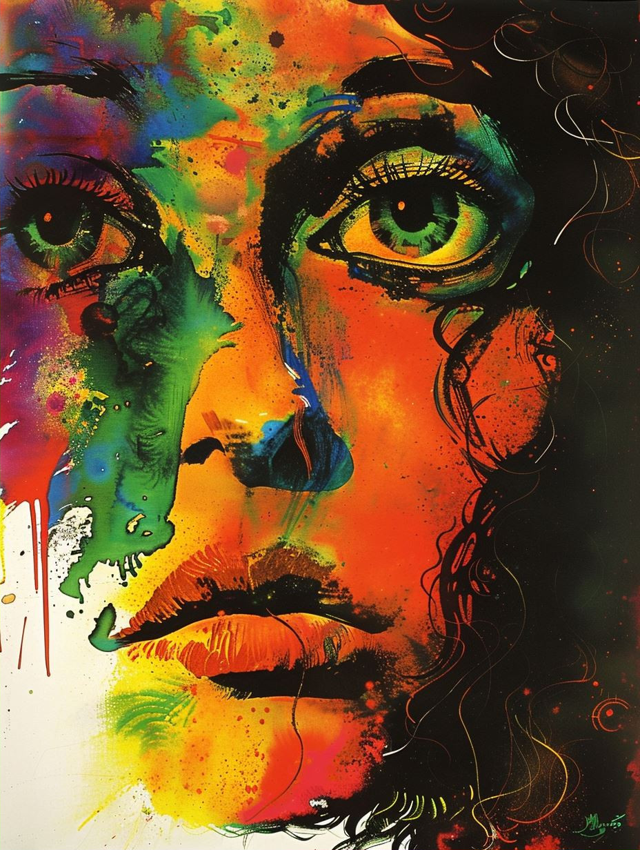 Neon Psychedelic Pop Art Portrait - Image 2