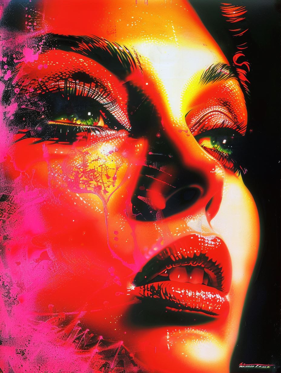 Neon Visions: Vibrant Female Portraits - Image 1
