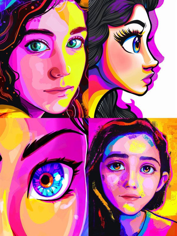 Neon Psychedelic Portrait Art