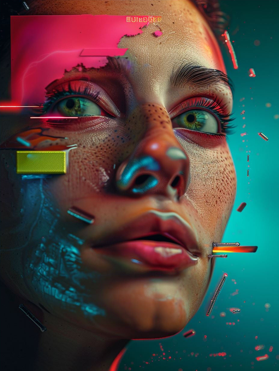 Neon Grime Cyberpunk Portrait - Image 4