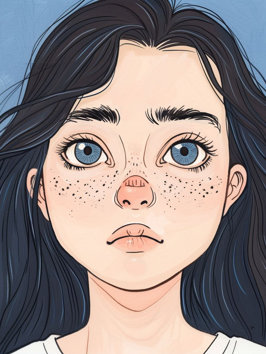 Moody Blue Indie Illustration - Image 2