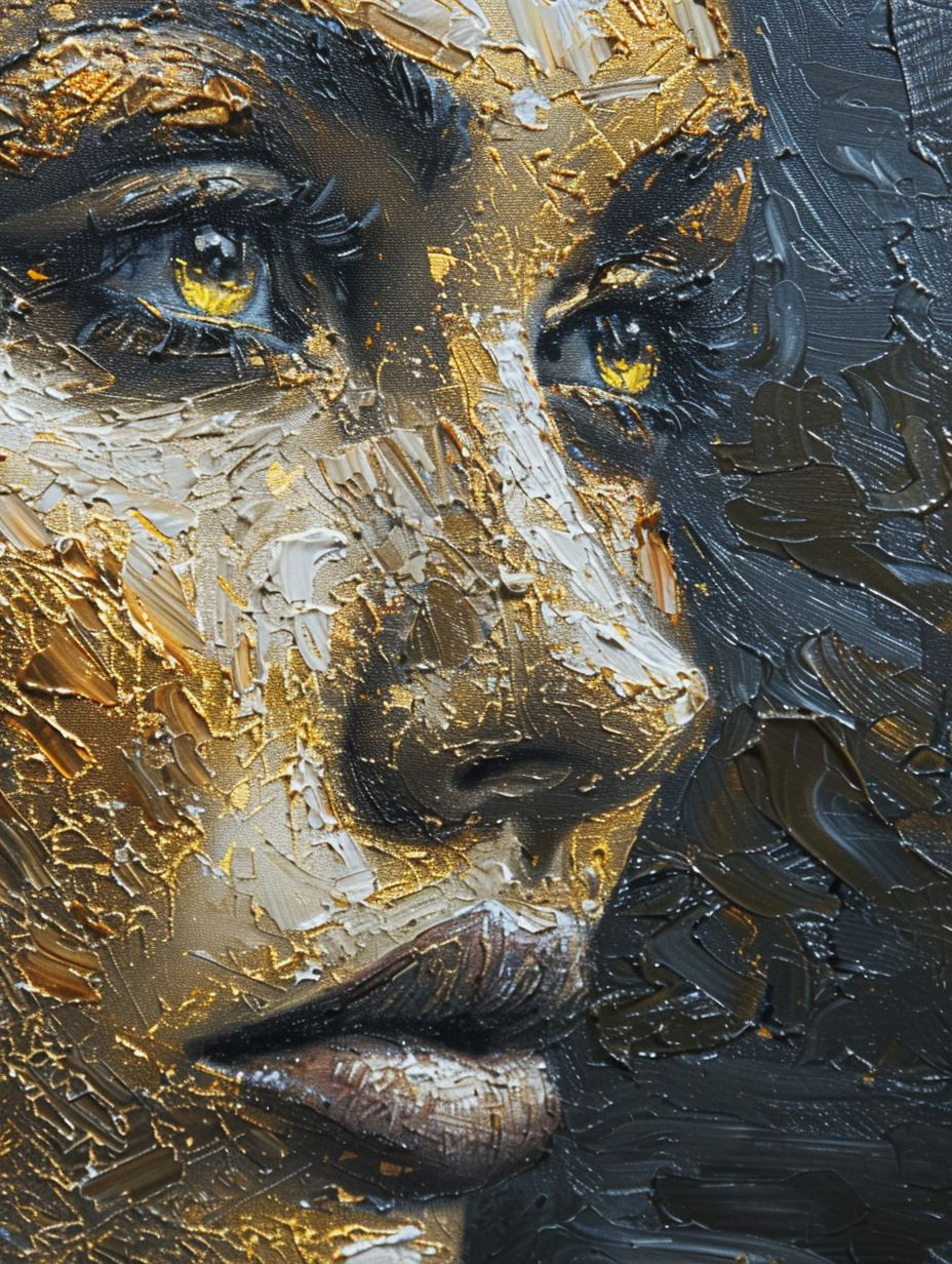 Gilded Texture Portrait Study