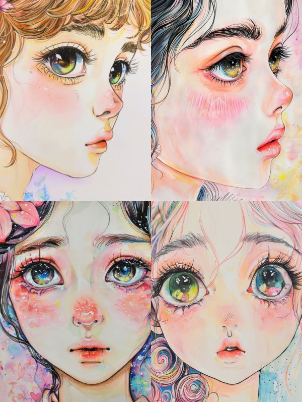 Dreamy Gaze: Ethereal Anime Portraits