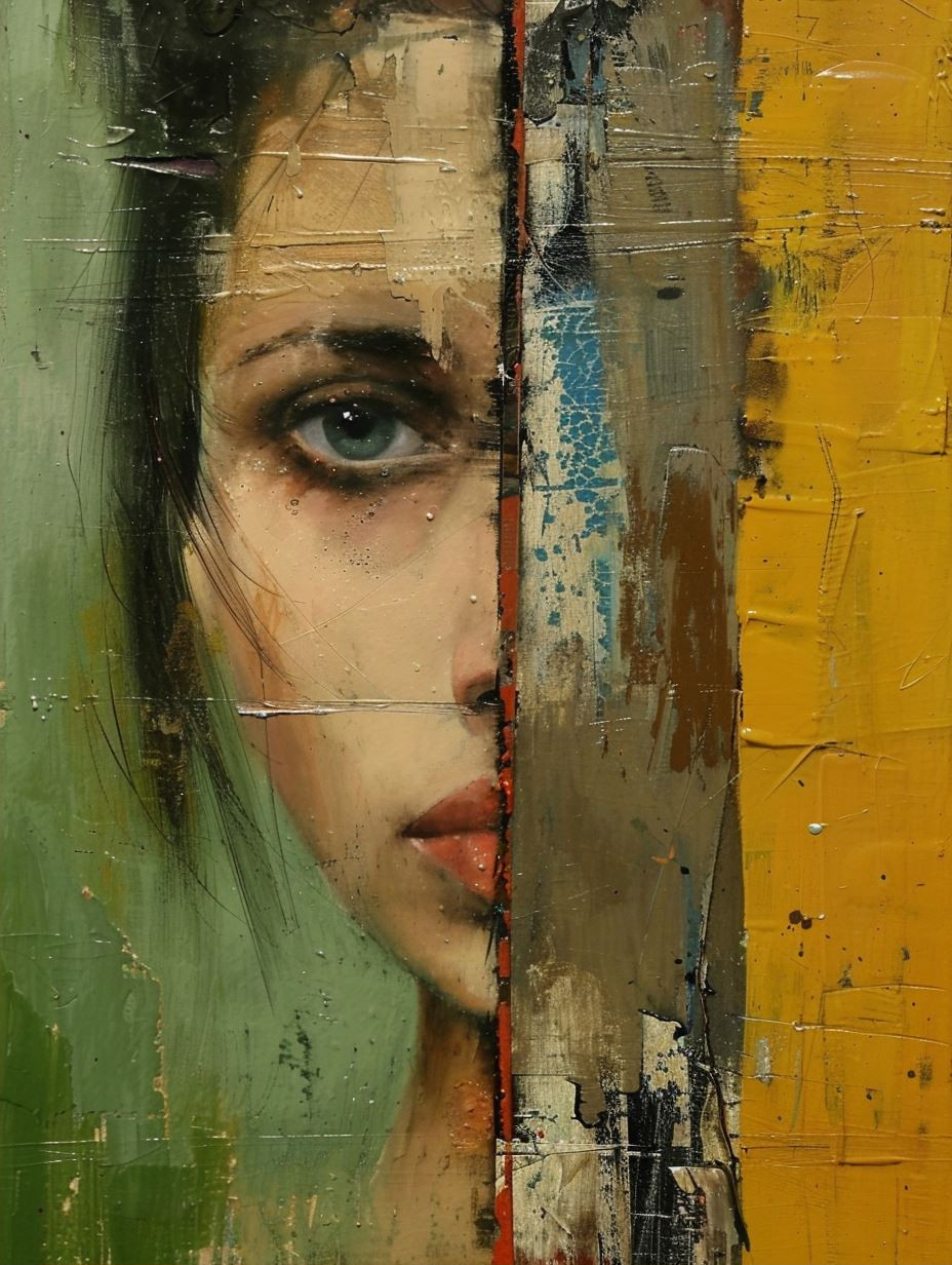 Fragmented Gazes in Textured Oil Layers - Image 2