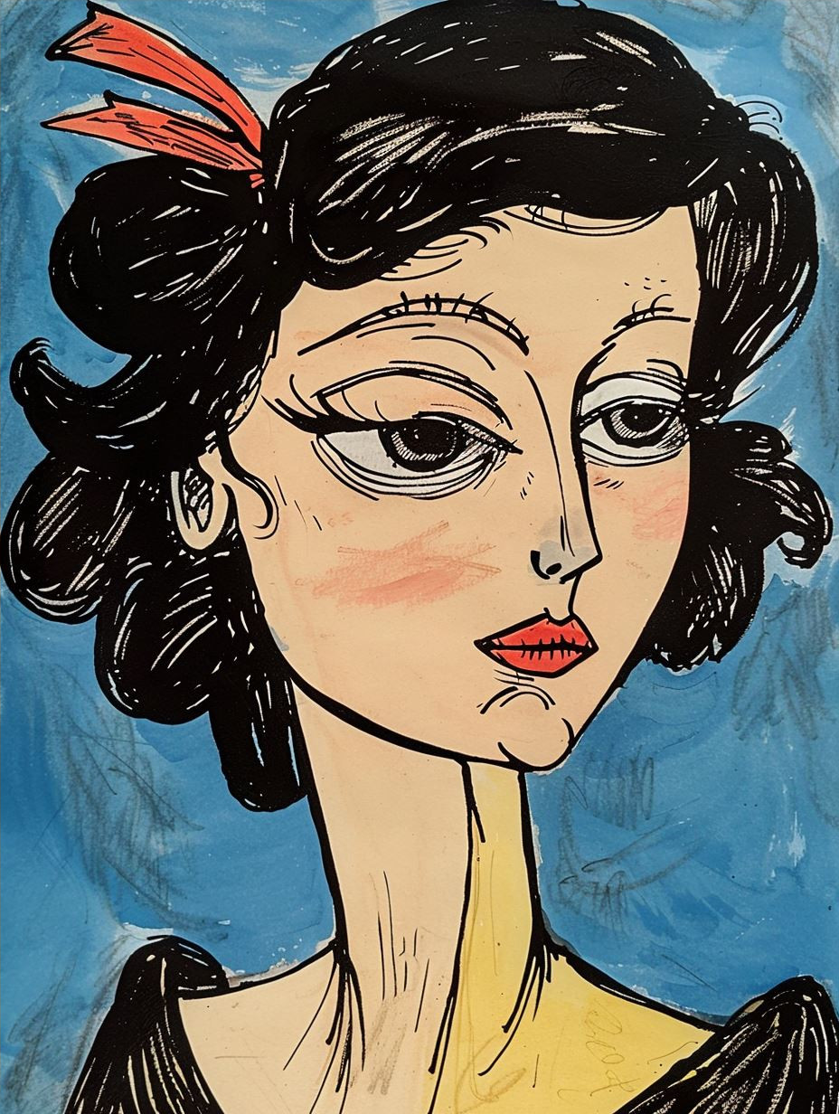 Bold Ink Expressionist Portrait - Image 4