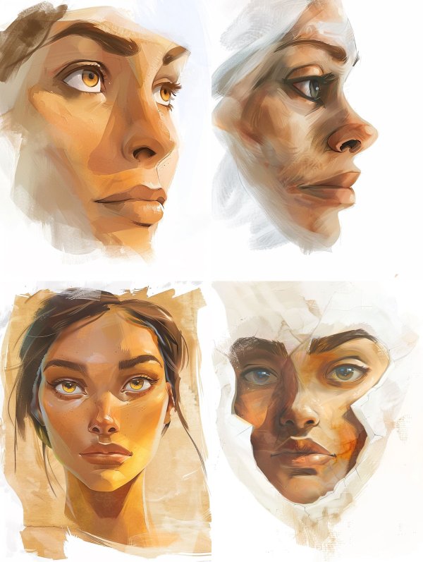 Golden Gaze Digital Portrait Studies