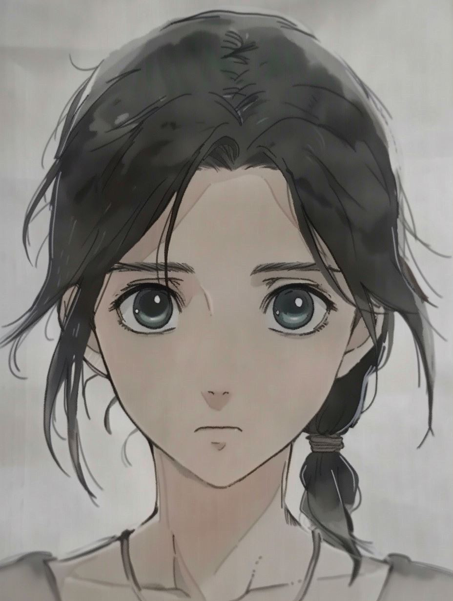 Ethereal Gazes: Anime Portrait Study - Image 1