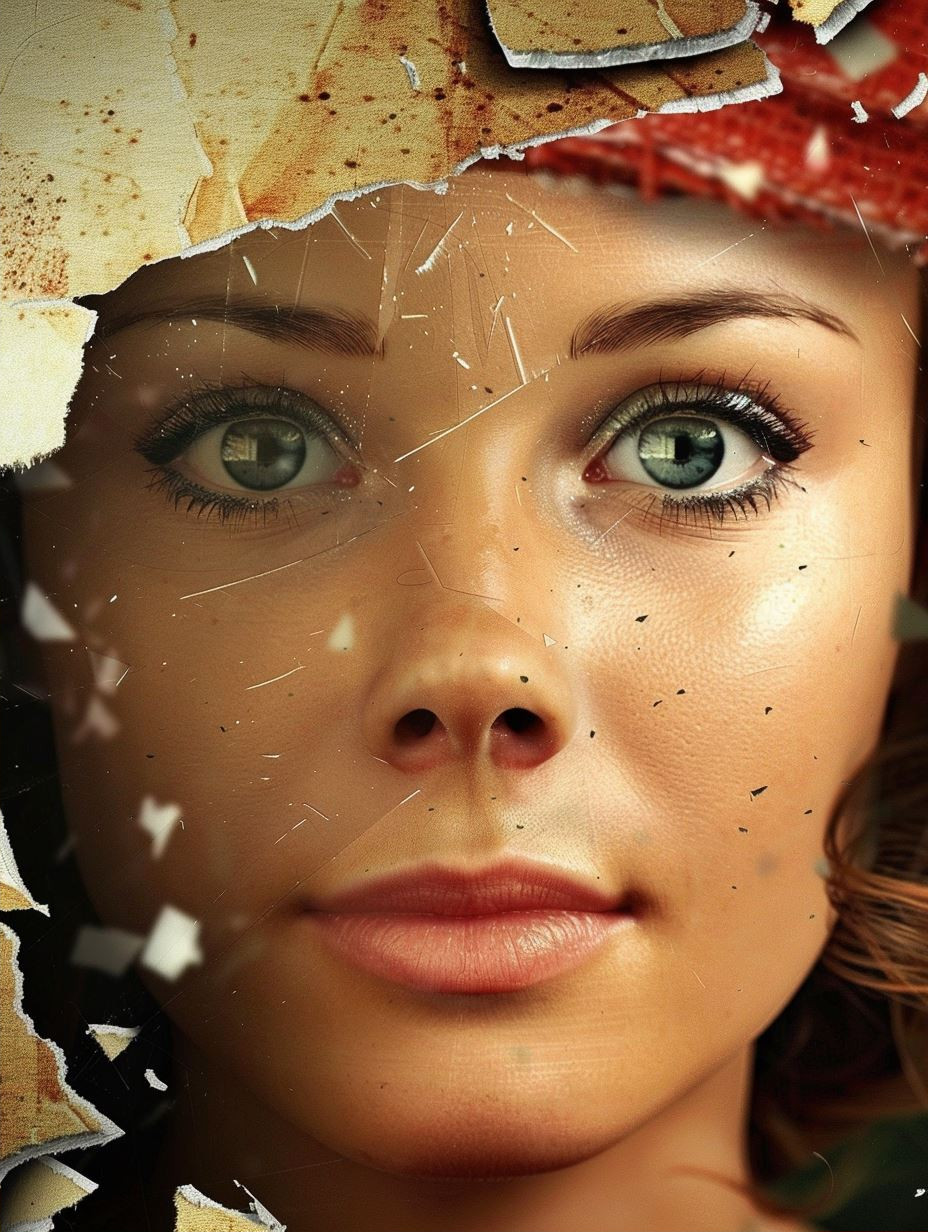 Vintage Distressed Portrait Collage - Image 2
