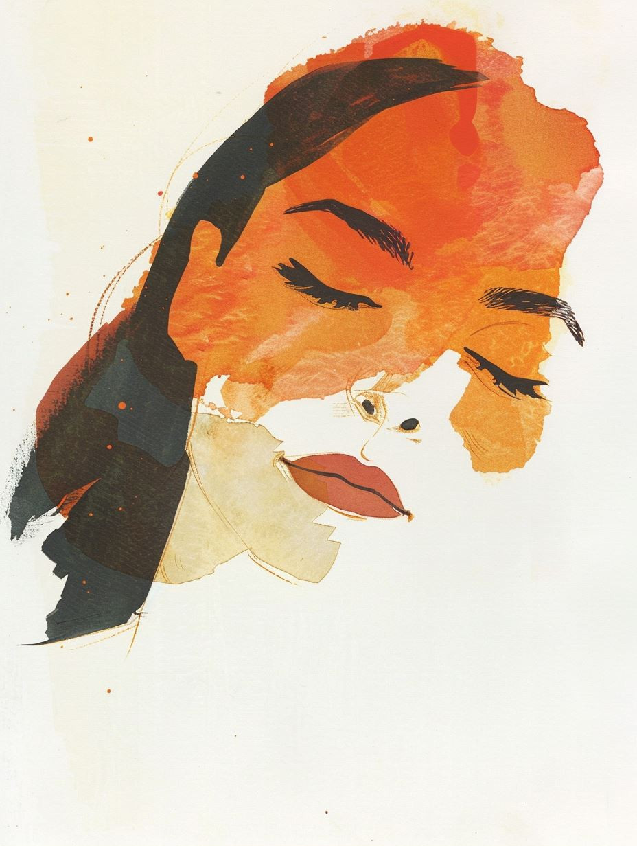 Abstract Ethereal Watercolor Portrait