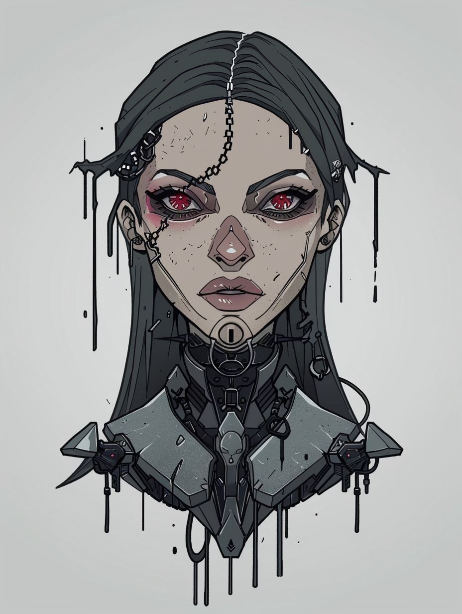 Cybernetic Soul in Monochrome - Image 1