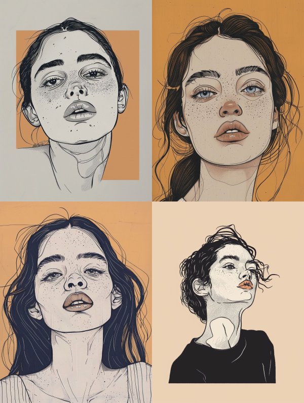 Sun-Kissed Ink Portrait