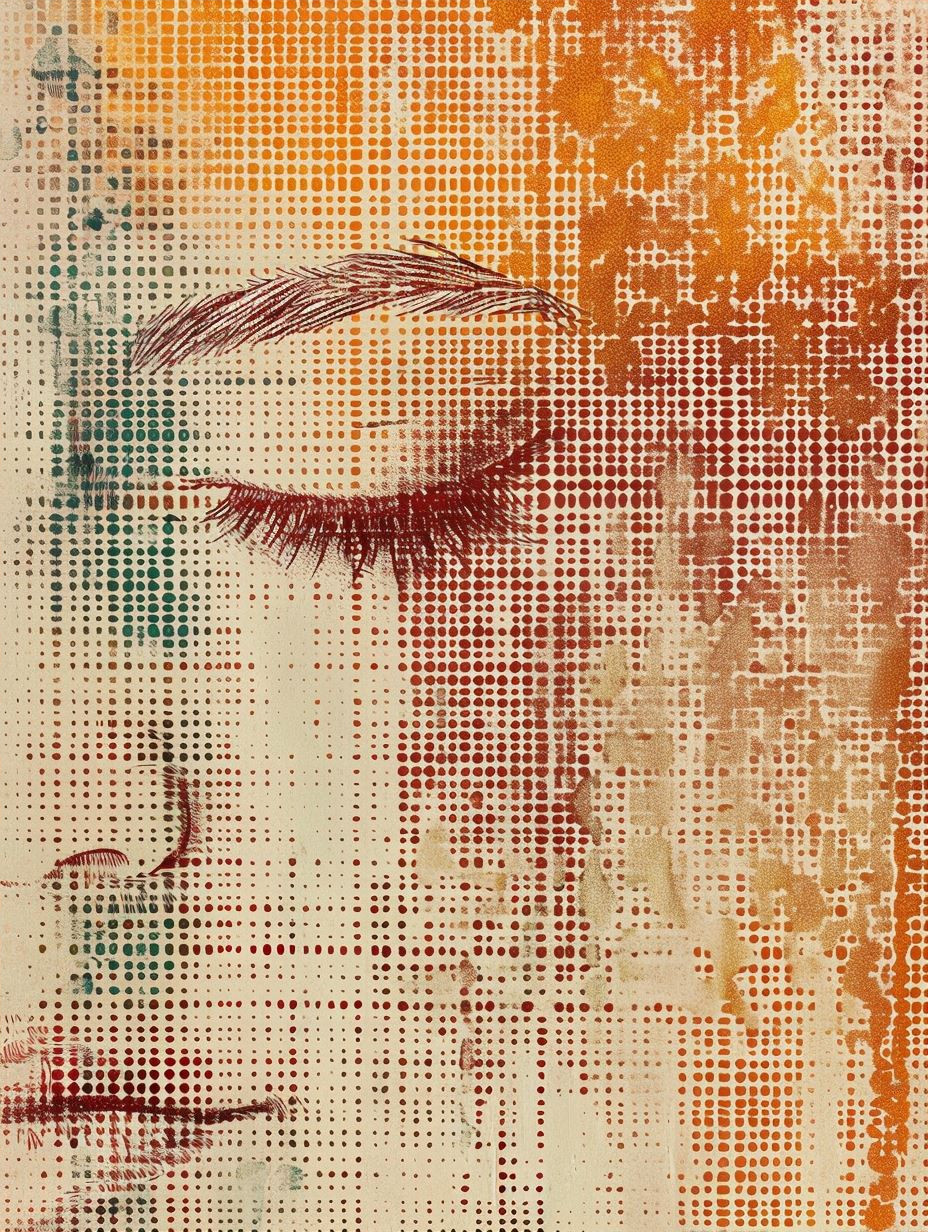Digital Halftone Portrait in Amber - Image 4