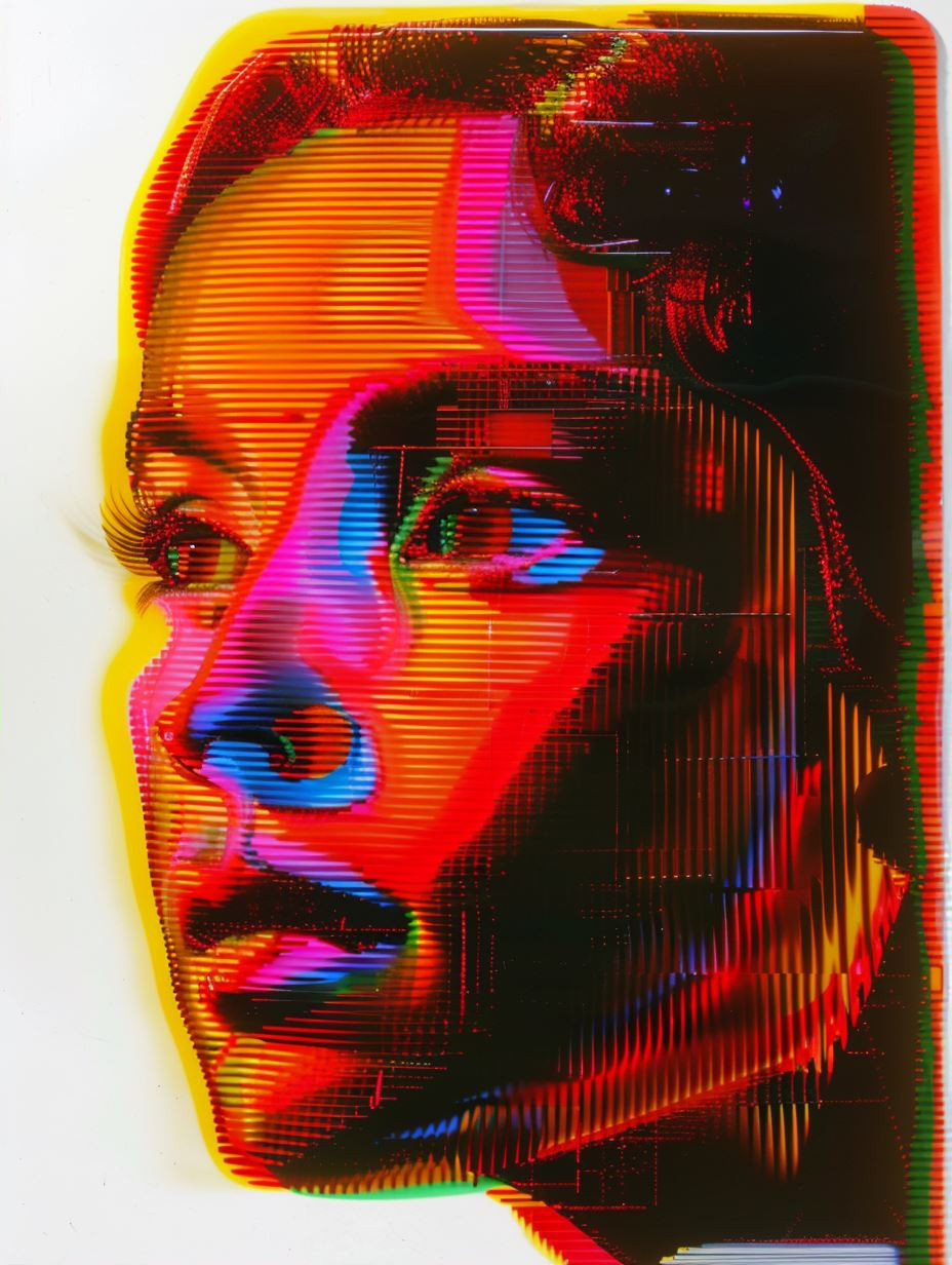Neon Prism Portraiture Study - Image 2