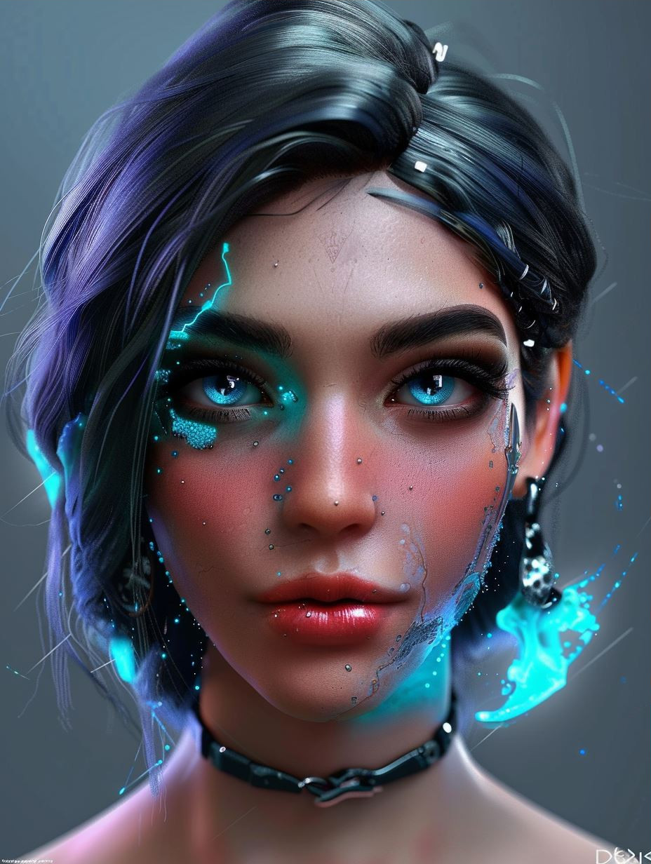 Neon Gaze Ethereal Portrait - Image 3