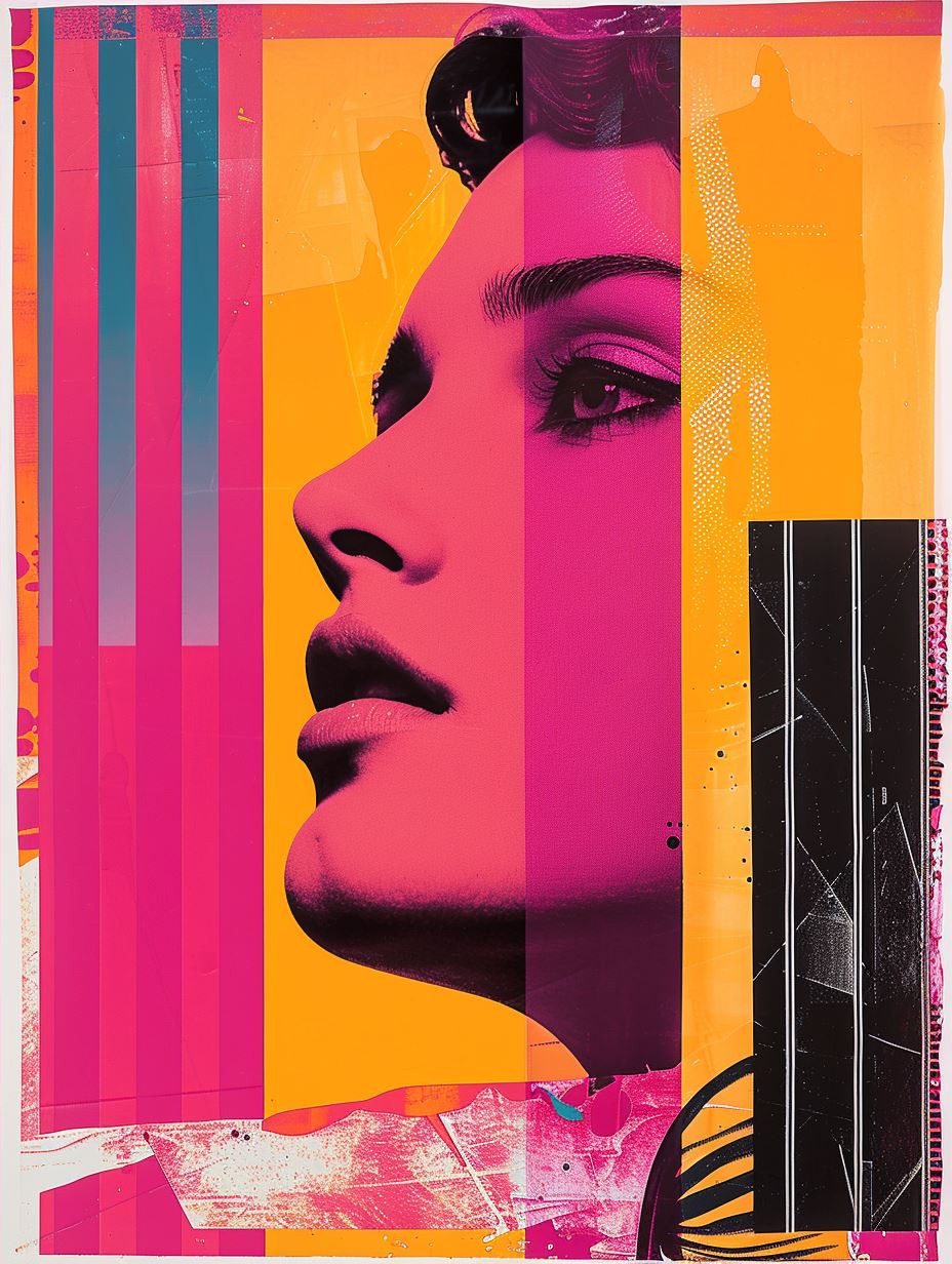 Neon Pop Art Portrait Collage - Image 4