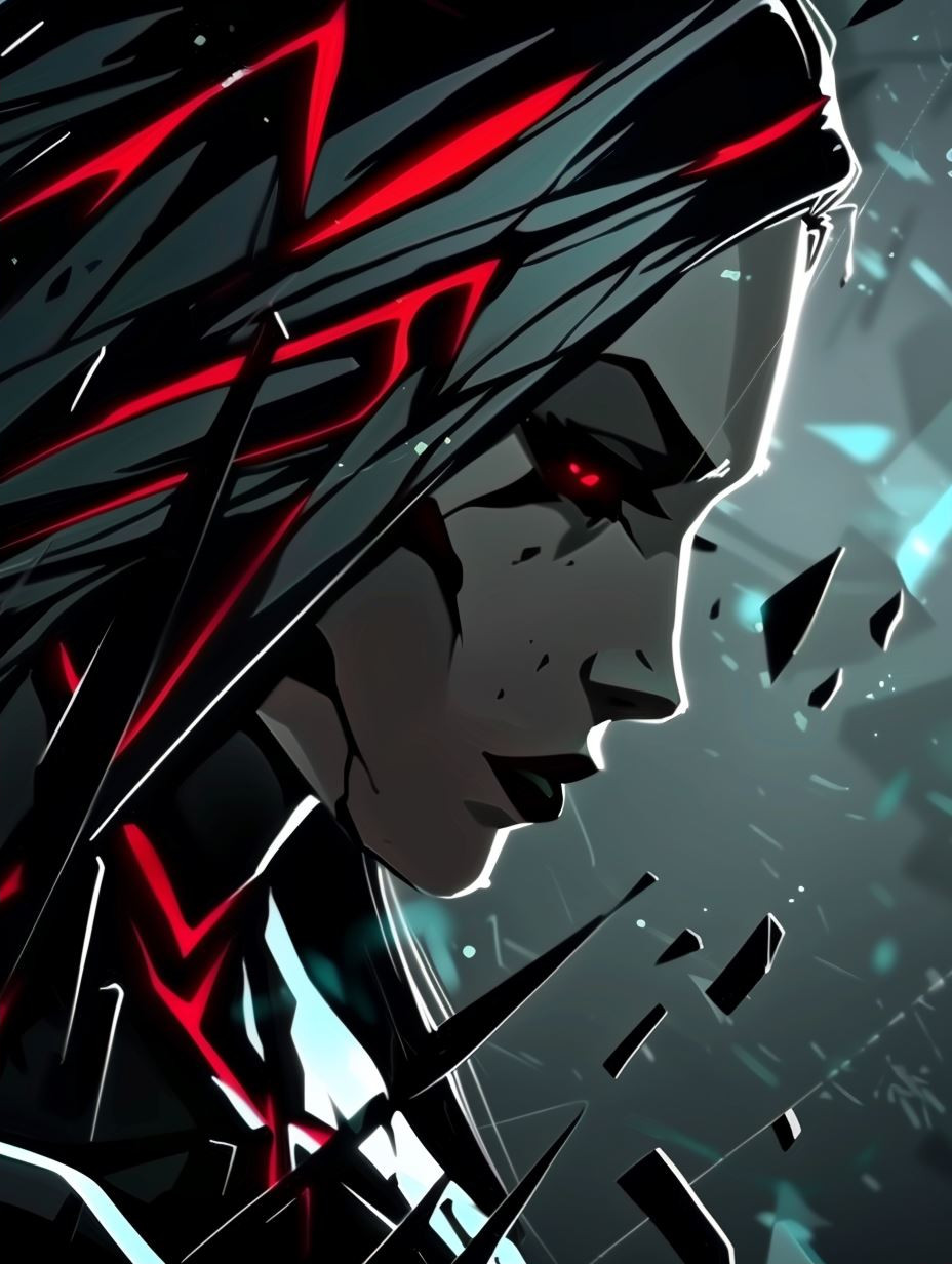 Cybernetic Noir Crimson Glow - Image 2