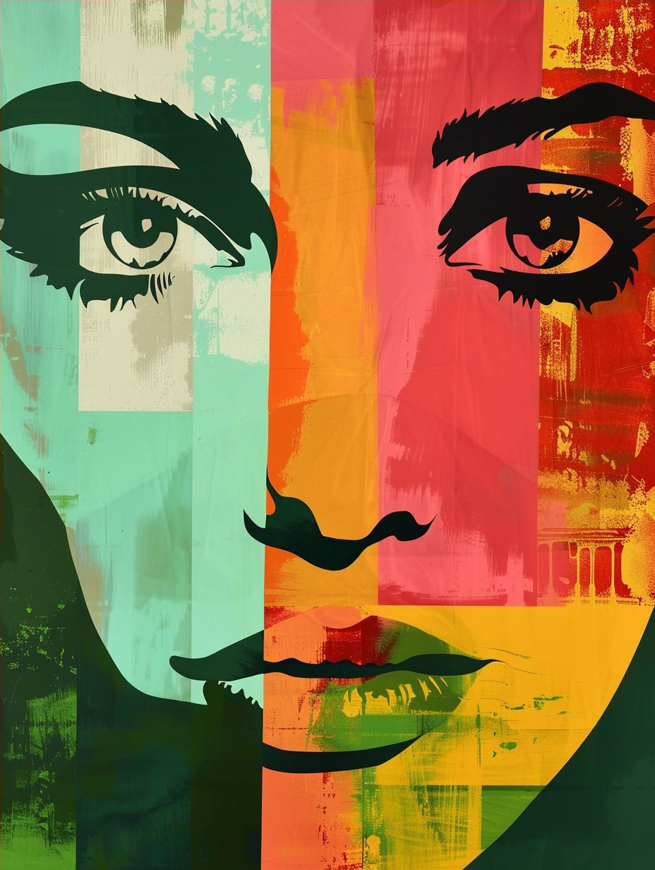 Vibrant Geometric Portrait Collage - Image 4