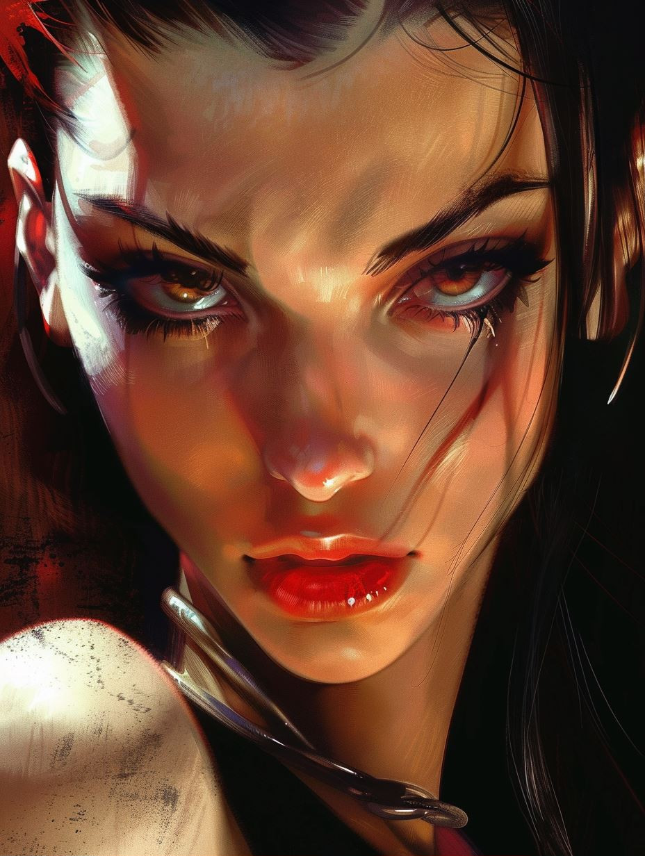 Crimson Shadows: Digital Portraits of Intensity - Image 1