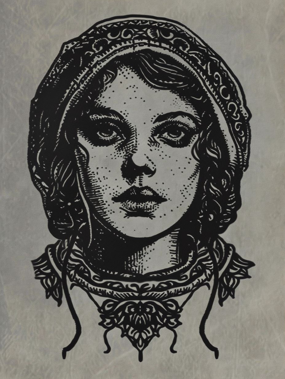 Vintage Etched Noir Portrait - Image 3