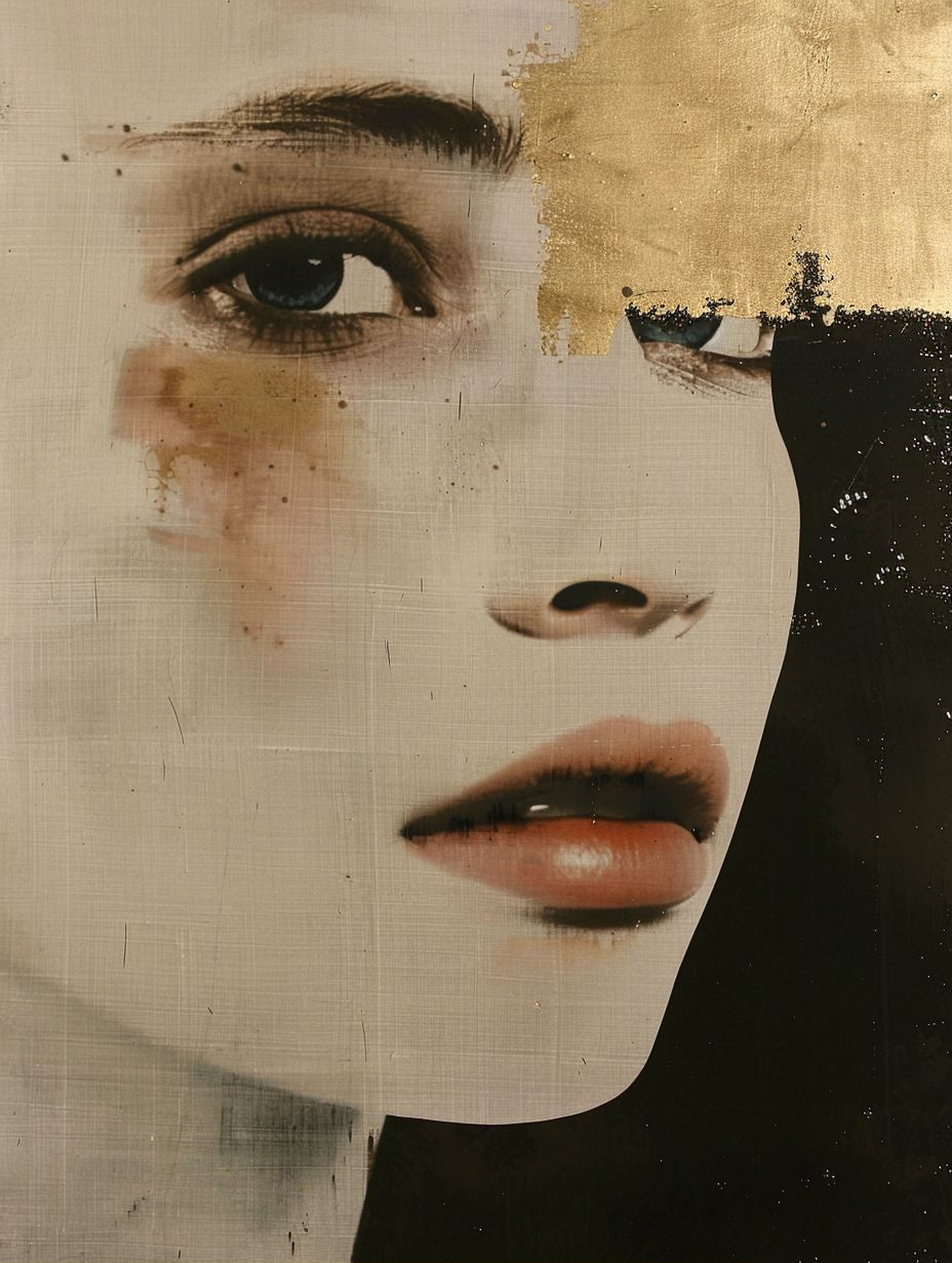 Fragmented Portraits in Gold - Image 1
