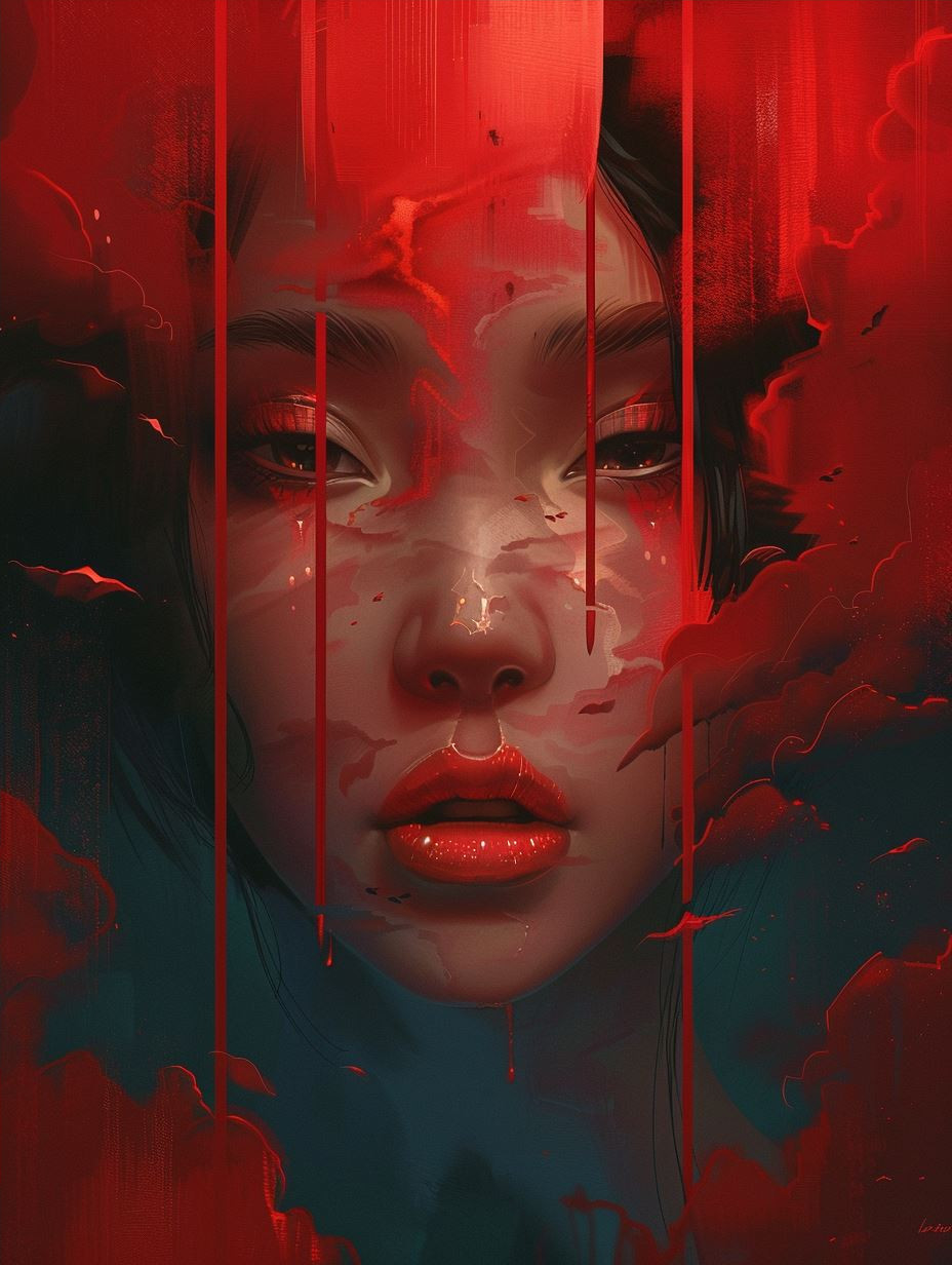 Crimson Echoes of Ethereal Beauty - Image 4