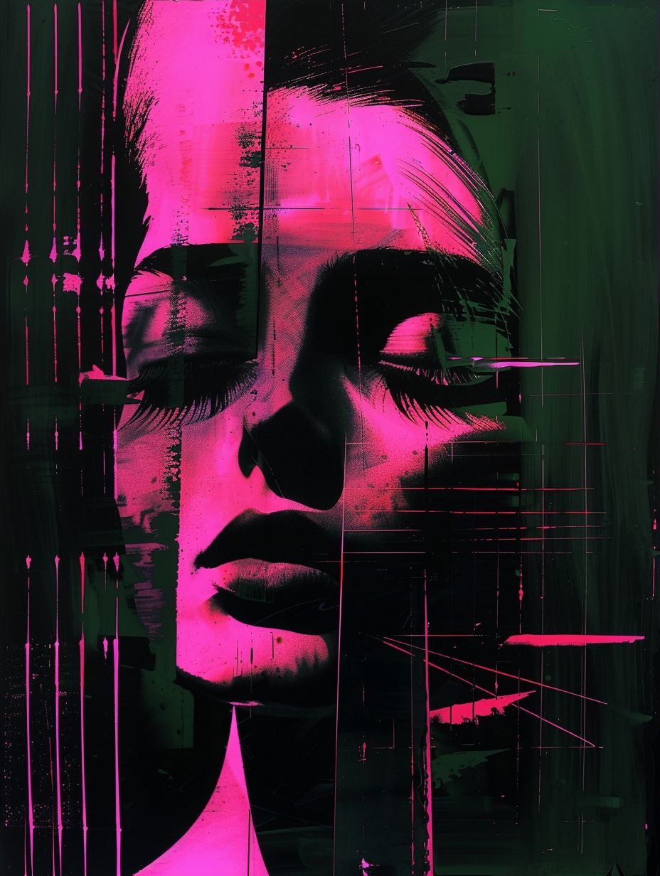 Neon Noir Shadow Portrait - Image 3