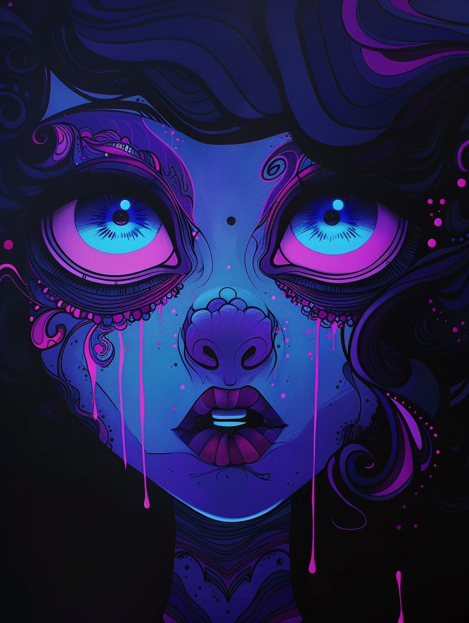 Neon Cosmic Dream Portrait - Image 2
