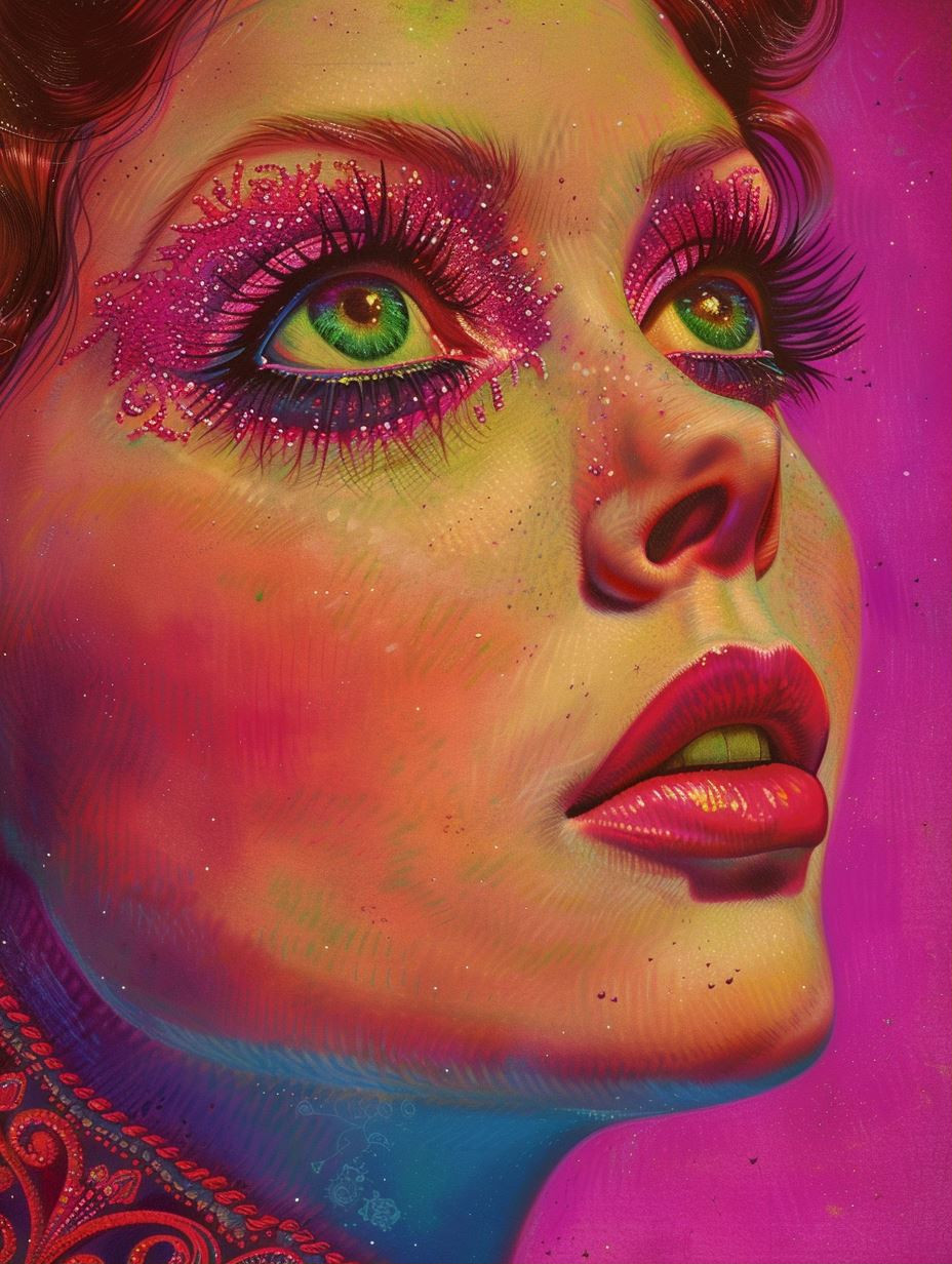 Neon Psychedelic Glamour Portrait