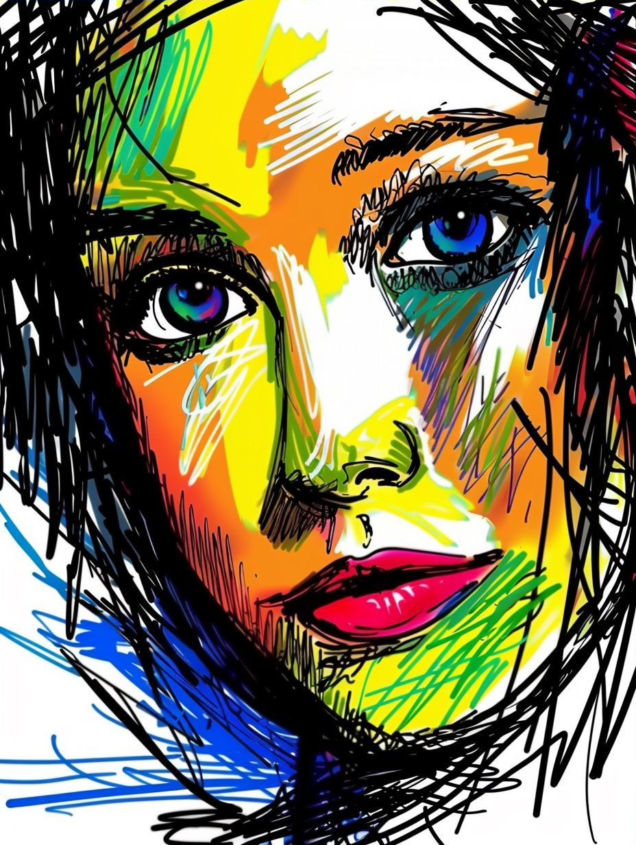 Neon Prism Portrait Art - Image 3