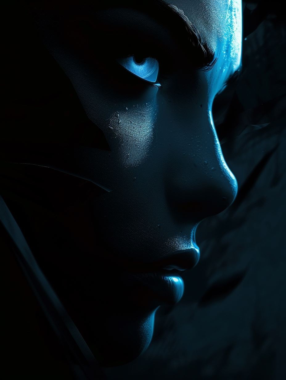 Neon Gaze Cybernetic Portrait - Image 4